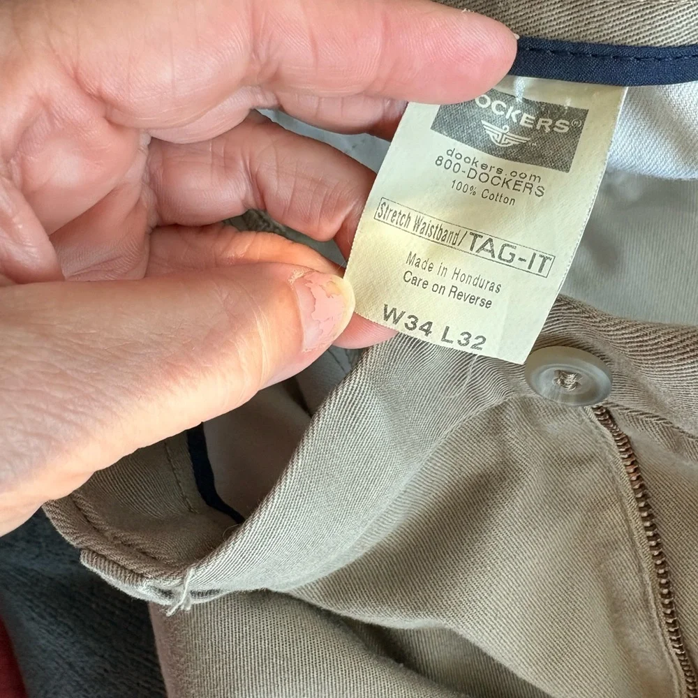 Dockers Men's Khaki Slacks Individual Fit Waistband 34/32 - Picture 4 of 8